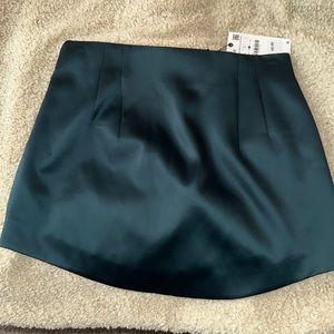 emerald Green Satin Zara Skirt